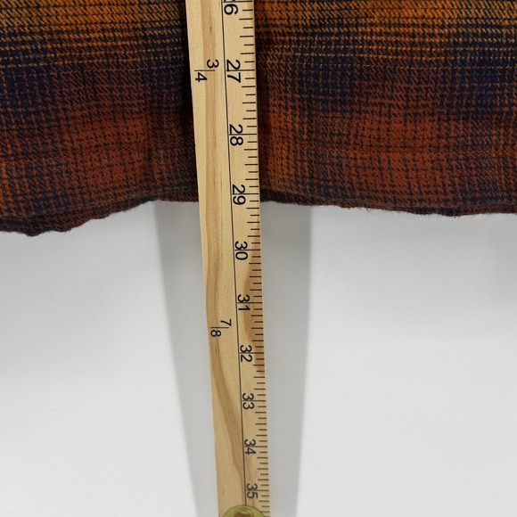 Mountain Hardwear Shirt Shacket Jacket Mens Large Orange Brown Plaid Snap Front - Picture 6 of 14